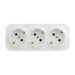 Розетка о/у Quteo 782238 (782218), 3 гнезда, с/з, з/ш, белая